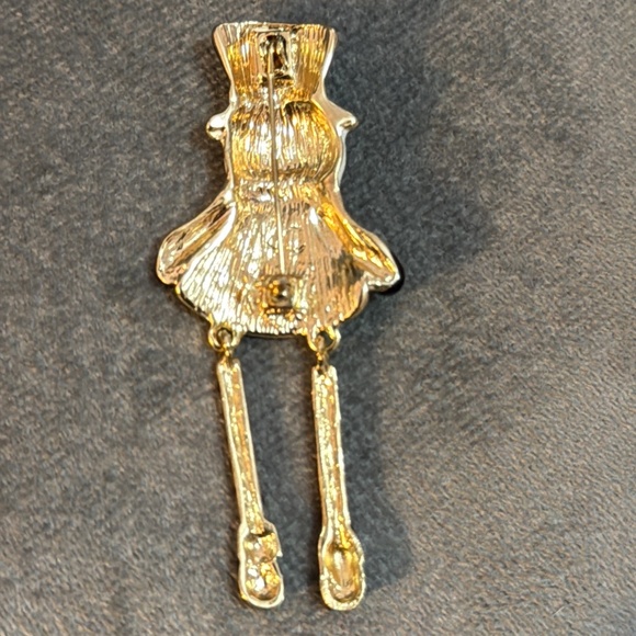 Vtg Articulated Dangly Leg Santa Claus Snowman Holiday Xmas Winter Brooch Pin - Picture 4 of 8